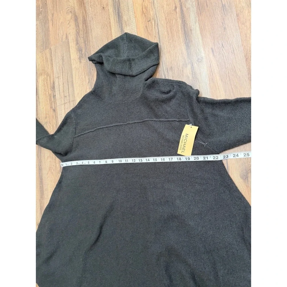 Michael Kors Black Cowl Neck Asymmetrical Hem Tunic Sweater L NWT